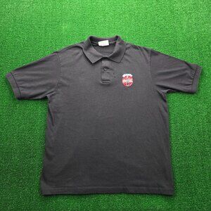 Coca Cola Polo Shirt Mens Large Black Short Sleeve Vintage‎ Employee Uniform